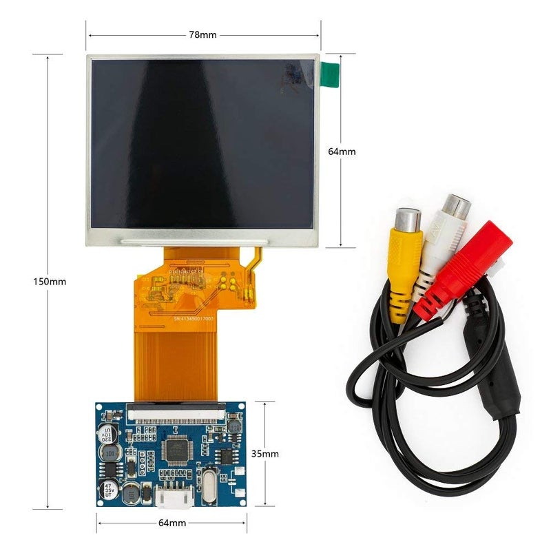 BAITHNA TFT LCD Display RGB LCD Display Module Kit Monitor Screen for Car AV Digital Photo Frame Multi-Function Car-Styling (3.5 inch Screen) - Image 3